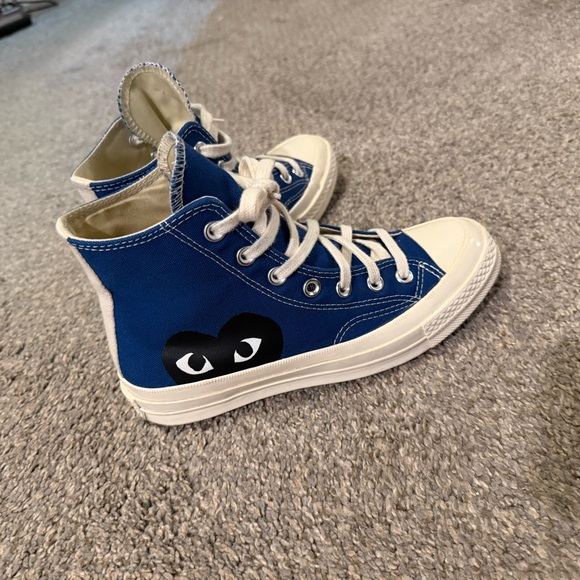 Comme des Garcons Shoes - Comme des Garcons Blue and White Kids/Women’s High-Tops